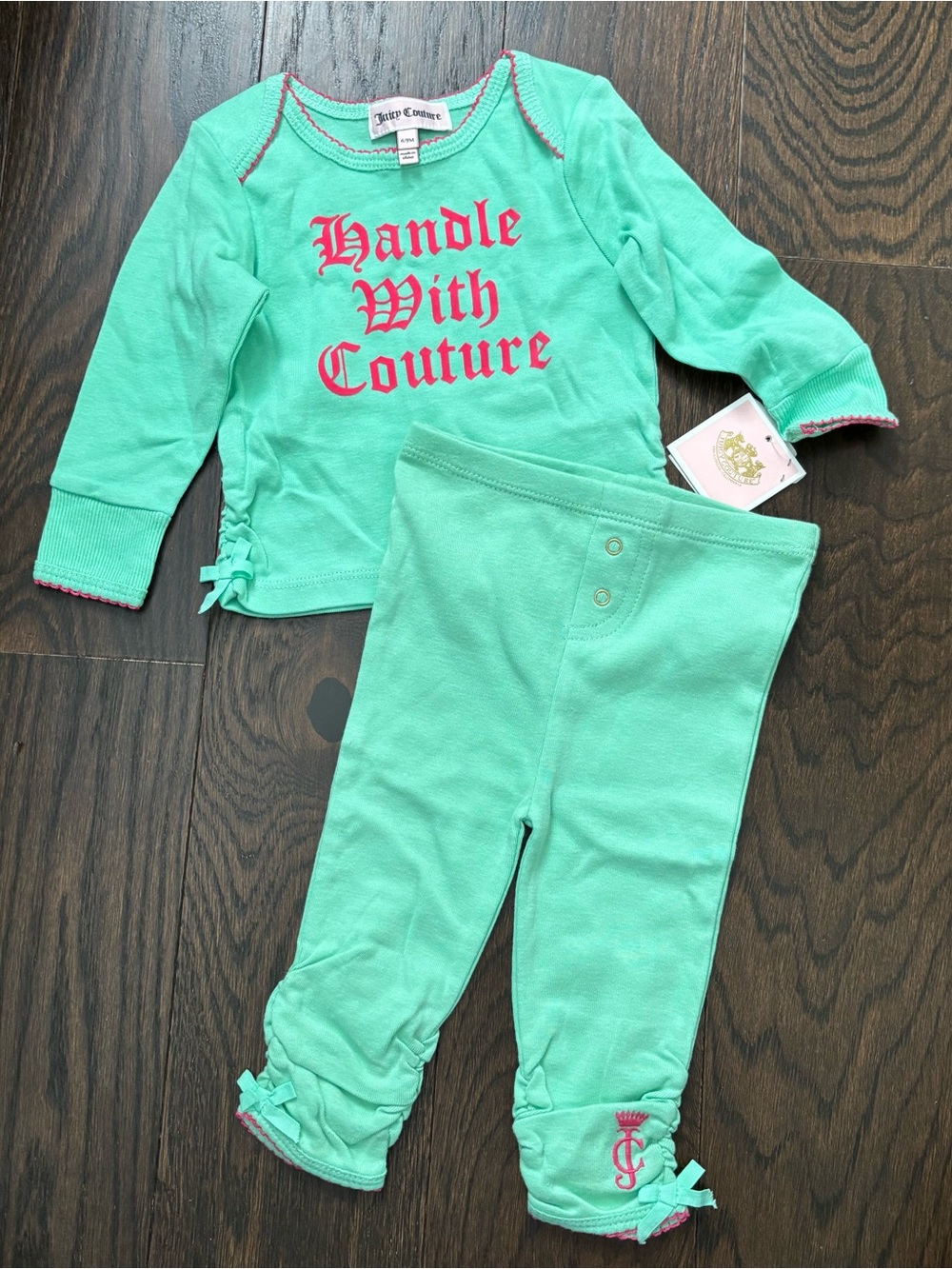 Juicy couture beautiful baby girl pistachio set 6-9 months NWT